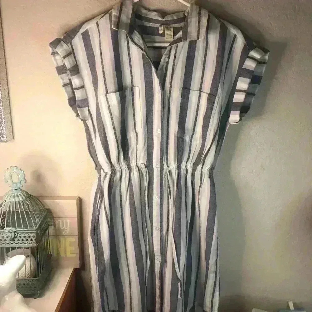 Japna blue and white cotton dress Sz M NWT - Picture 3 of 7